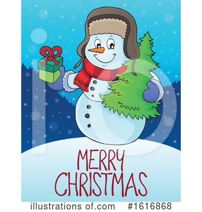 Royalty-Free (RF) Snowman Clipart Illustration by visekart - Stock Sample #1616868