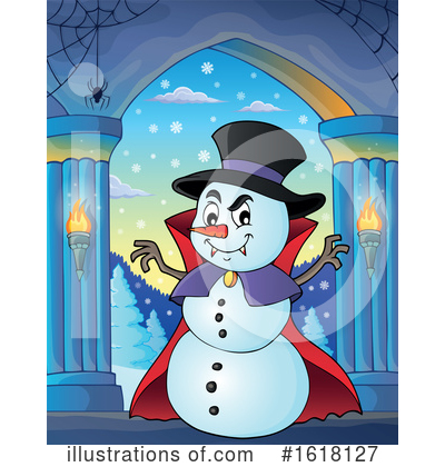 Royalty-Free (RF) Snowman Clipart Illustration by visekart - Stock Sample #1618127