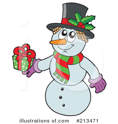 Royalty-Free (RF) Snowman Clipart Illustration by visekart - Stock Sample #213471