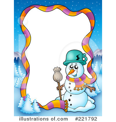 Royalty-Free (RF) Snowman Clipart Illustration by visekart - Stock Sample #221792