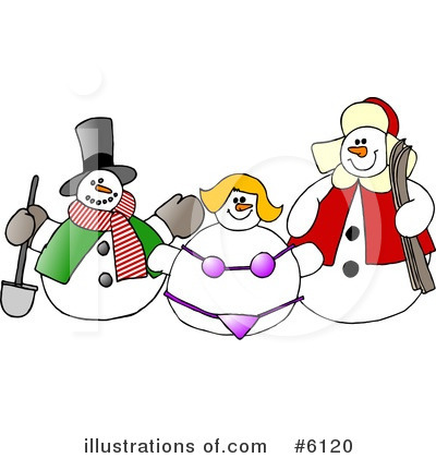 Royalty-Free (RF) Snowman Clipart Illustration by djart - Stock Sample #6120