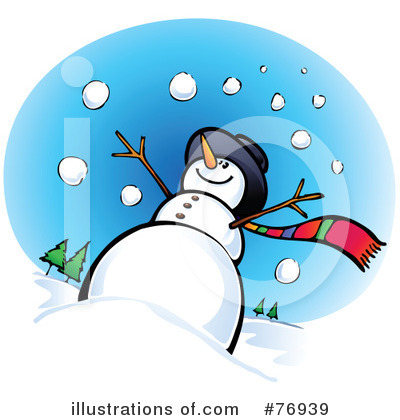 Royalty-Free (RF) Snowman Clipart Illustration by Qiun - Stock Sample #76939