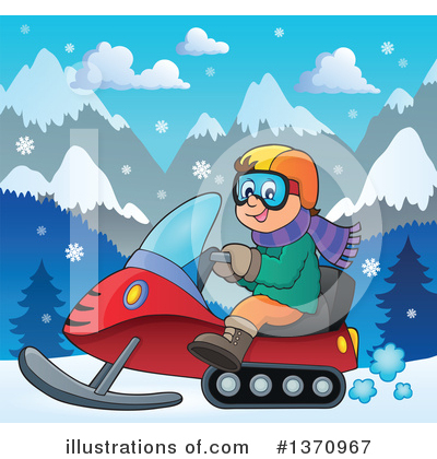 Royalty-Free (RF) Snowmobile Clipart Illustration by visekart - Stock Sample #1370967