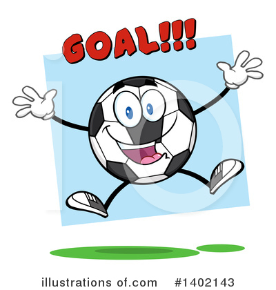 Royalty-Free (RF) Soccer Ball Character Clipart Illustration by Hit Toon - Stock Sample #1402143
