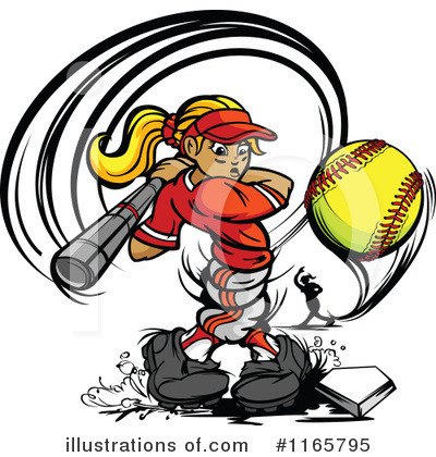 Royalty-Free (RF) Softball Clipart Illustration by Chromaco - Stock Sample #1165795