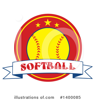 Royalty-Free (RF) Softball Clipart Illustration by Hit Toon - Stock Sample #1400085