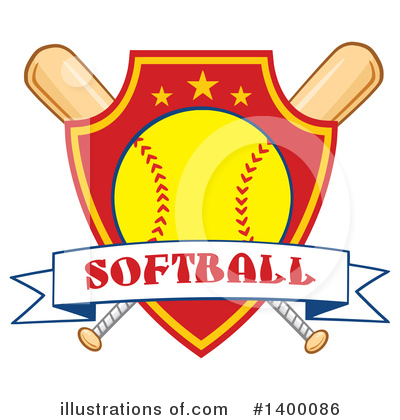 Royalty-Free (RF) Softball Clipart Illustration by Hit Toon - Stock Sample #1400086