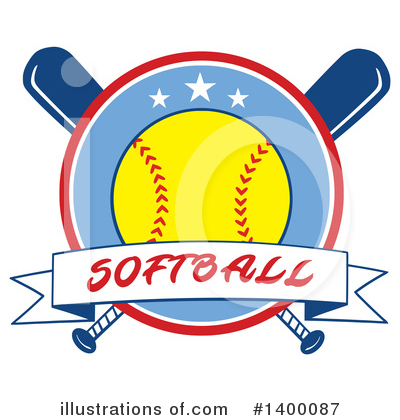 Royalty-Free (RF) Softball Clipart Illustration by Hit Toon - Stock Sample #1400087