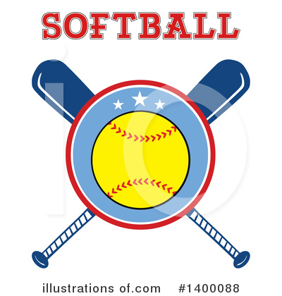 Royalty-Free (RF) Softball Clipart Illustration by Hit Toon - Stock Sample #1400088