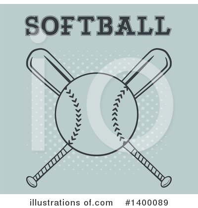 Royalty-Free (RF) Softball Clipart Illustration by Hit Toon - Stock Sample #1400089