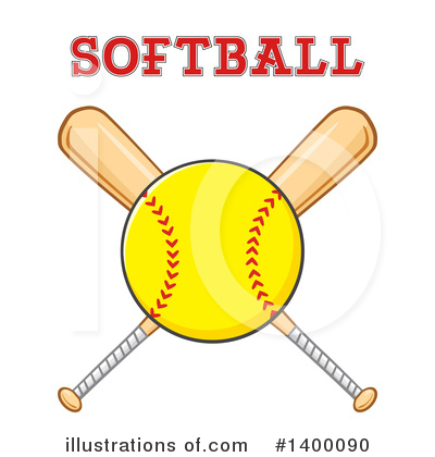 Royalty-Free (RF) Softball Clipart Illustration by Hit Toon - Stock Sample #1400090