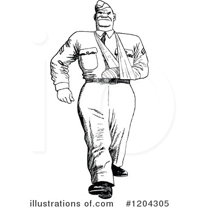 Royalty-Free (RF) Soldier Clipart Illustration by Prawny Vintage - Stock Sample #1204305