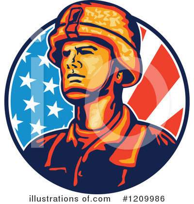 Royalty-Free (RF) Soldier Clipart Illustration by patrimonio - Stock Sample #1209986