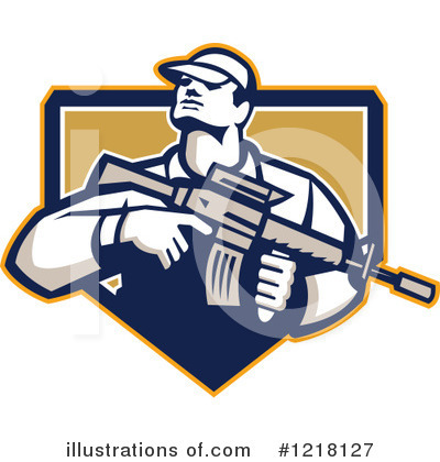 Royalty-Free (RF) Soldier Clipart Illustration by patrimonio - Stock Sample #1218127
