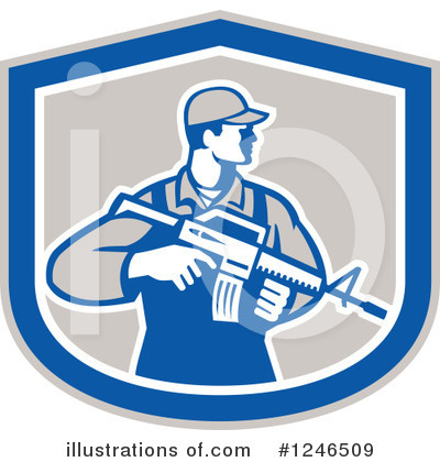 Royalty-Free (RF) Soldier Clipart Illustration by patrimonio - Stock Sample #1246509