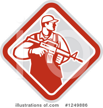 Royalty-Free (RF) Soldier Clipart Illustration by patrimonio - Stock Sample #1249886