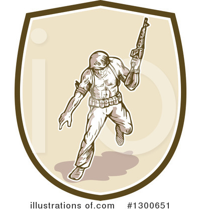 Royalty-Free (RF) Soldier Clipart Illustration by patrimonio - Stock Sample #1300651