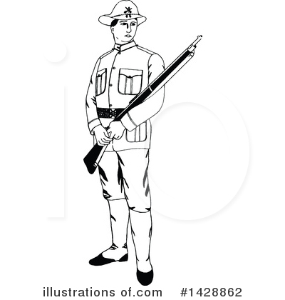 Royalty-Free (RF) Soldier Clipart Illustration by Prawny Vintage - Stock Sample #1428862