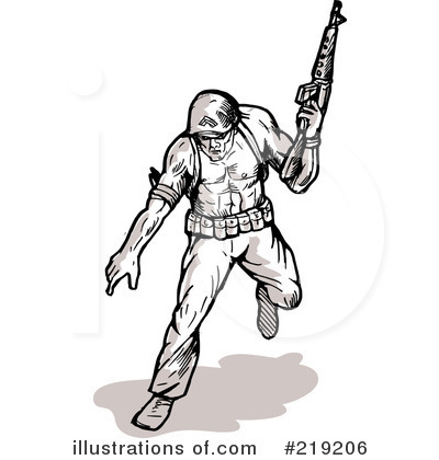 Royalty-Free (RF) Soldier Clipart Illustration by patrimonio - Stock Sample #219206