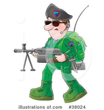 Royalty-Free (RF) Soldier Clipart Illustration by Alex Bannykh - Stock Sample #38024
