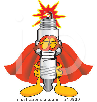 Royalty-Free (RF) Spark Plug Character Clipart Illustration by Mascot Junction - Stock Sample #16860