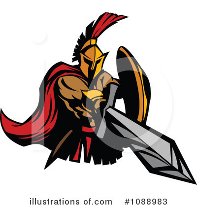Royalty-Free (RF) Spartan Clipart Illustration by Chromaco - Stock Sample #1088983