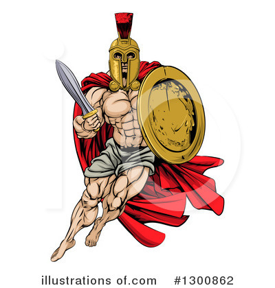 Royalty-Free (RF) Spartan Clipart Illustration by AtStockIllustration - Stock Sample #1300862