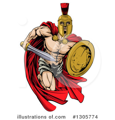 Royalty-Free (RF) Spartan Clipart Illustration by AtStockIllustration - Stock Sample #1305774