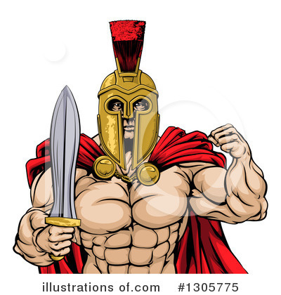 Royalty-Free (RF) Spartan Clipart Illustration by AtStockIllustration - Stock Sample #1305775