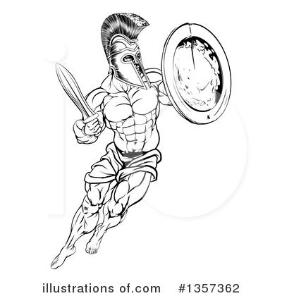 Royalty-Free (RF) Spartan Clipart Illustration by AtStockIllustration - Stock Sample #1357362