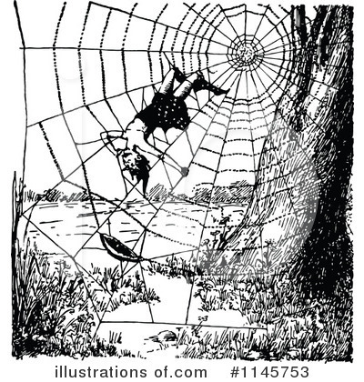 Royalty-Free (RF) Spider Clipart Illustration by Prawny Vintage - Stock Sample #1145753