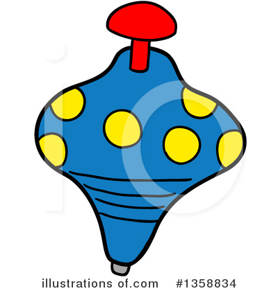 Royalty-Free (RF) Spinning Top Clipart Illustration by LaffToon - Stock Sample #1358834