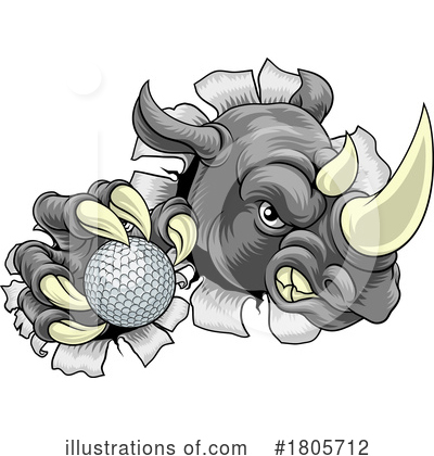 Rhino Clipart #1805712 by AtStockIllustration