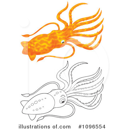 Royalty-Free (RF) Squid Clipart Illustration by Alex Bannykh - Stock Sample #1096554