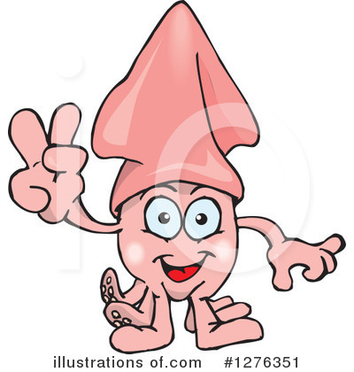 Royalty-Free (RF) Squid Clipart Illustration by Dennis Holmes Designs - Stock Sample #1276351