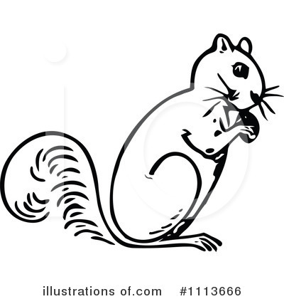 Royalty-Free (RF) Squirrel Clipart Illustration by Prawny Vintage - Stock Sample #1113666