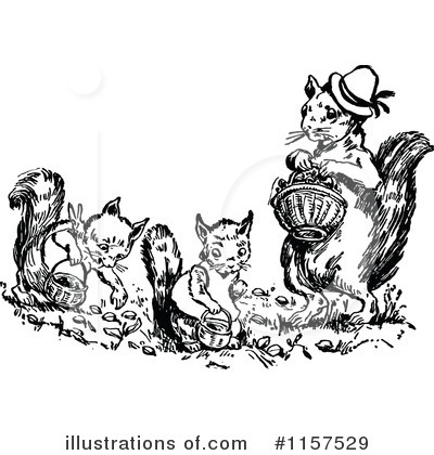 Royalty-Free (RF) Squirrel Clipart Illustration by Prawny Vintage - Stock Sample #1157529