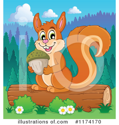 Royalty-Free (RF) Squirrel Clipart Illustration by visekart - Stock Sample #1174170