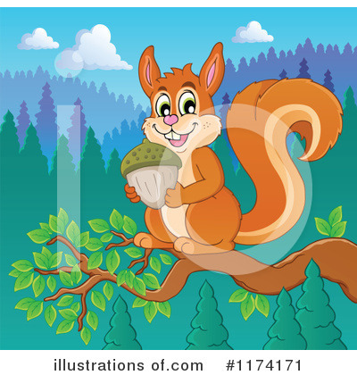 Royalty-Free (RF) Squirrel Clipart Illustration by visekart - Stock Sample #1174171