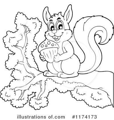 Royalty-Free (RF) Squirrel Clipart Illustration by visekart - Stock Sample #1174173