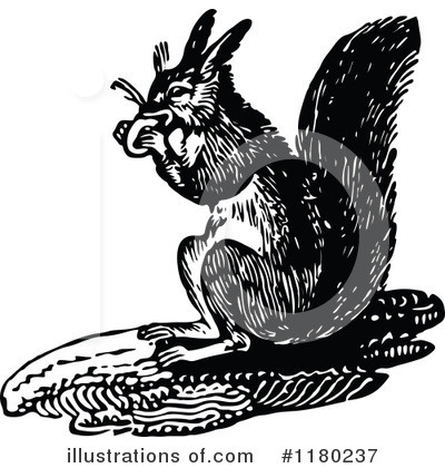 Royalty-Free (RF) Squirrel Clipart Illustration by Prawny Vintage - Stock Sample #1180237