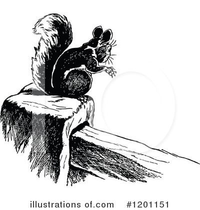 Royalty-Free (RF) Squirrel Clipart Illustration by Prawny Vintage - Stock Sample #1201151