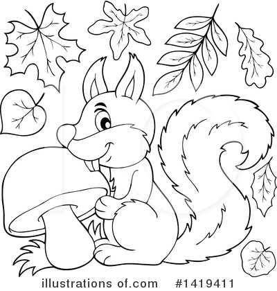 Royalty-Free (RF) Squirrel Clipart Illustration by visekart - Stock Sample #1419411