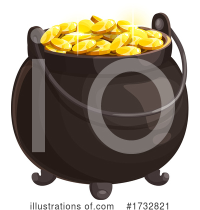 Pot Of Gold Clipart #1732821 by Vector Tradition SM