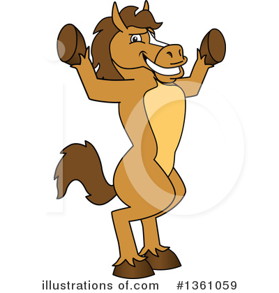 Royalty-Free (RF) Stallion School Mascot Clipart Illustration by Mascot Junction - Stock Sample #1361059