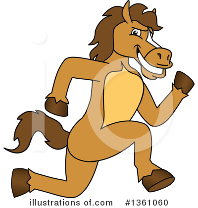 Royalty-Free (RF) Stallion School Mascot Clipart Illustration by Mascot Junction - Stock Sample #1361060