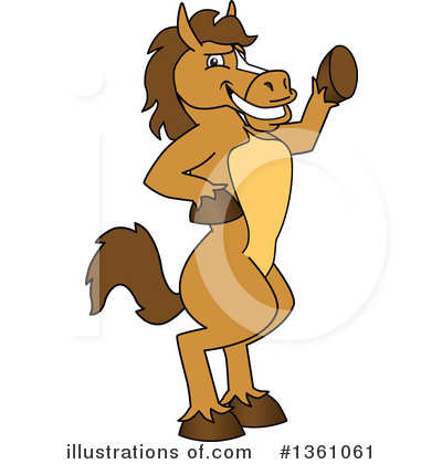 Royalty-Free (RF) Stallion School Mascot Clipart Illustration by Mascot Junction - Stock Sample #1361061