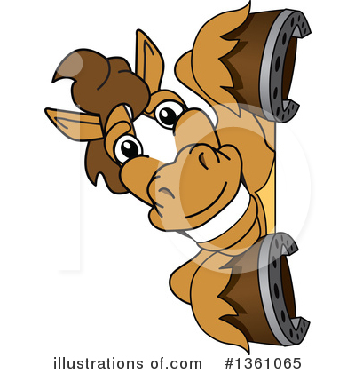 Royalty-Free (RF) Stallion School Mascot Clipart Illustration by Mascot Junction - Stock Sample #1361065