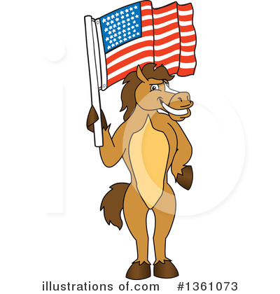 Royalty-Free (RF) Stallion School Mascot Clipart Illustration by Mascot Junction - Stock Sample #1361073