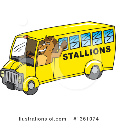 Royalty-Free (RF) Stallion School Mascot Clipart Illustration by Mascot Junction - Stock Sample #1361074